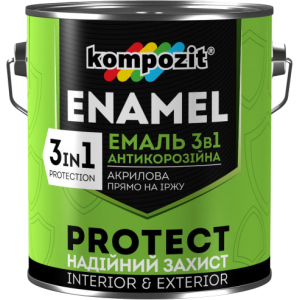 Эмаль антикоррозионная Kompozit 3 в 1 Protect 2.7 л Черная (4820085742291) в Луцке