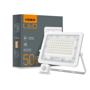 LED прожектор VIDEX F2e 50W 5000K с датчиком движения и освещенности в Луцке