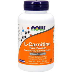 L-Карнітін, L-Carnitine, Now Foods Порошок, 85 гр (733739002174) в Луцьку