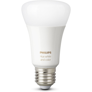 Розумна лампа Philips Hue Single Bulb E27, 9W(60Вт), 2000K-6500K, Color, Bluetooth, димована (929002216824) краща модель в Луцьку