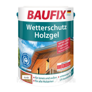 Гелева водорозчинна блакитна деревина BAUFIX Wetterschutz Holzgel (5 л) Світлий дуб