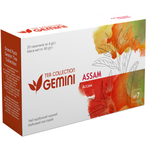 Чай черный пакетированный Gemini Tea Collection Grand Pack Ассам 4 г х 20 пакетиков (4820156430836) ТОП в Луцке