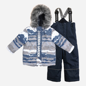 Зимовий комплект (куртка + напівкомбінезон) Garden Baby 102022-63/32 86 см Сіро-синя абстракція/Синій (4821020222113) ТОП в Луцьку