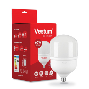 Лампа LED Vestum T160 60W 6500K 220V E27 (1-VS-1605) лучшая модель в Луцке