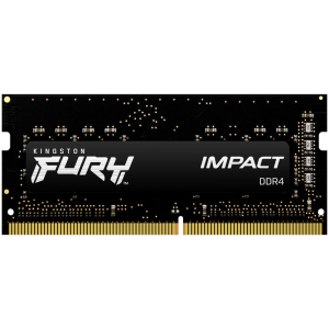 Оперативная память Kingston Fury SODIMM DDR4-2666 8192MB PC4-21300 Impact Black (KF426S15IB/8) ТОП в Луцке