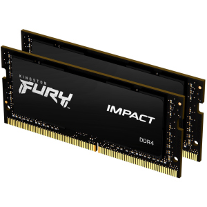 Оперативная память Kingston Fury SODIMM DDR4-2666 32768MB PC4-21300 (Kit of 2x16384) Impact Black (KF426S16IBK2/32) лучшая модель в Луцке