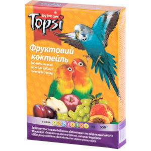 Упаковка корму для дрібних та середніх папуг Topsi Фруктовий коктейль 550 г 16 шт (14820122208220) ТОП в Луцьку