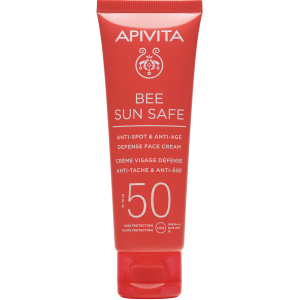 Солнцезащитный крем для лица Apivita Bee Sun Safe SPF50 Против пигментных пятен и для защиты от старения 50 мл (5201279080181) лучшая модель в Луцке