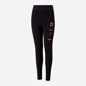 Лосіни дитячі Puma Classics Graphics Leggings 58929101 128 см Black (4063699366396) краща модель в Луцьку