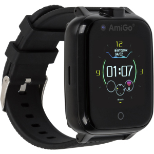 Детские смарт-часы с видеозвонком AmiGo GO006 GPS 4G WIFI Videocall Black (dwswgo6b) ТОП в Луцке