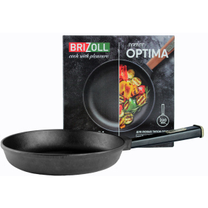 Cковорода Brizoll Optima-Black чугунная с ручкой 220х40 мм (O2240-P1) ТОП в Луцке