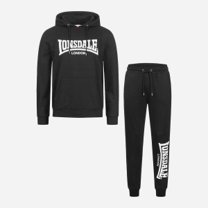 Спортивний костюм Lonsdale Cloudy 117199-1500 XXL Black/White (4251522375138) краща модель в Луцьку