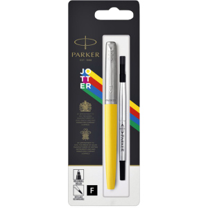 Ручка ролер Parker Jotter 17 Plastic Yellow CT RB блістер (15 326) краща модель в Луцьку