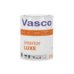 Краска Vasco interior LUXE ( Васко интериор ЛЮКС ) 0.9 л акриловая, совершенноматовая, стойкая к мытью, для интерьера в Луцке