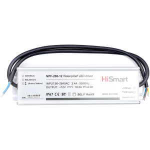 Блок питания HiSmart 12V 16.5A 200W PFC IP67 (NPF-200-12) рейтинг