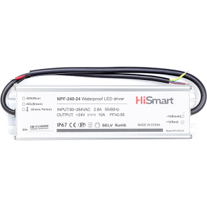 Блок питания HiSmart 24V 13.3A 320W PFC IP67 (NPF-320-24) лучшая модель в Луцке