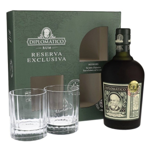 Ром Diplomatico Reserva Exclusiva 0.7 л 40% + 2 стакана (2134449344499) ТОП в Луцке