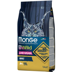 Сухий корм для кішок Monge Cat Bwild Low Grain з м'ясом зайця 1.5 кг (8009470012003)