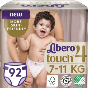 Підгузки Libero Touch 4 7-11 кг одноразові 92 шт (7322541301747) краща модель в Луцьку