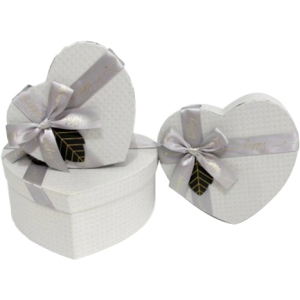 Набір подарункових коробок Ufo Grey Heart картонних 3 шт. Сірих (51351-043 Набір 3 шт. GREY HEART) надійний