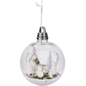 Ялинкова куля Christmas Decoration 20 см з підсвічуванням (CAA115200_білі ялинки) краща модель в Луцьку