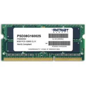 Оперативная память PATRIOT 8 GB SO-DIMM DDR3 1600 MHz (PSD38G16002S) надежный