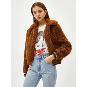 Кожушки Bershka XAZ152755BYFP XS Темно-коричневий (DD8000004547350) ТОП в Луцьку