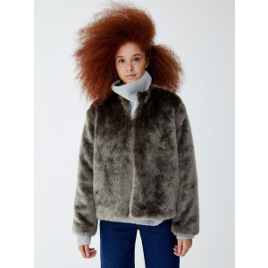 Полушубок Pull & Bear XAZ217599MQPB M Серый с черным (DD8000004447759) ТОП в Луцке