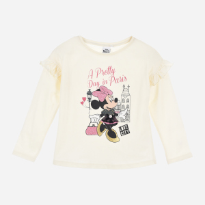 Футболка з довгими рукавами Disney Minnie HU1036 98 см Біла (3609085097188) краща модель в Луцьку