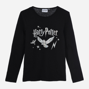 Футболка з довгими рукавами Disney Harry Potter HU1247 140 см Чорна (3609085105456) краща модель в Луцьку