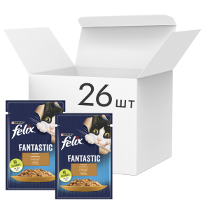 Упаковка вологого корму для котів Purina Felix Fantastic з індичкою в желе 26 шт по 85 г (7613039832523) ТОП в Луцьку