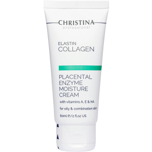 Увлажняющий крем для жирной кожи Christina Elastin Collagen Placental Enzyme Moisture Cream with Vitamins A, E & HA 60 мл (7290100363713)