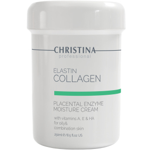 Увлажняющий крем для жирной кожи Christina Elastin Collagen Placental Enzyme Moisture Cream with Vitamins A, E & HA 250 мл (7290100361016) ТОП в Луцке