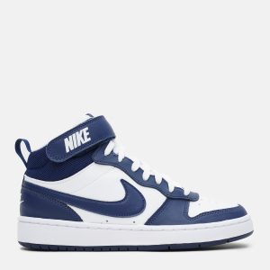 Кеды детские Nike Court Borough Mid 2 (Gs) CD7782-107 38 (5.5Y) 24 см Белые с синим (194953181302) лучшая модель в Луцке