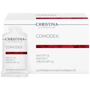 Матуючий захисний крем Christina Comodex Mattify & Protect Cream SPF 15 sachets kit 30 саші х 1.5 мл (7290100368275) в Луцьку