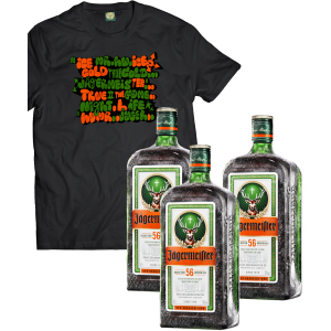 Лікер Jagermeister 0.7 л 35% 3 пляшки (+ексклюзивна футболка) (DESIGN1) p.S (4067700013018_R_S) ТОП в Луцьку