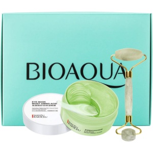 Подарочный набор Bioaqua Гидрогелевые патчи с аминокислотами + Роллер для массажа нефритовый (2000000232690) в Луцке