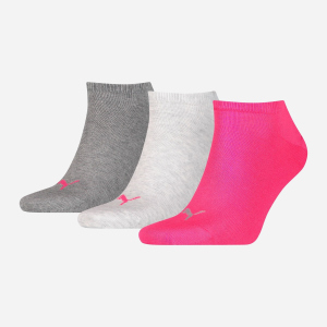 Шкарпетки Puma Unisex Sneaker Plain 3P 90680712 39/42 3 пари Middle Grey Melange Pink (8718824271101) ТОП в Луцьку