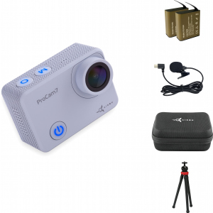 Відеокамера AirOn ProCam 7 Touch Grey з аксесуарами: набір блогера 12в1 (4822356754787) краща модель в Луцьку