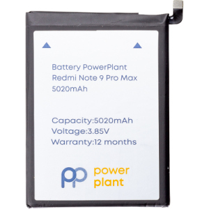 Акумулятор для телефону PowerPlant Xiaomi Redmi Note 9 Pro Max (BN52) 5020mAh краща модель в Луцьку