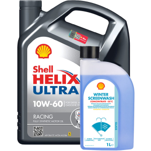 Моторное масло Shell Helix Ultra Racing 10W-60 4 л + Shell Winter Screenwash Concentrate -55 °С 1 л (ТОВ-У512766) ТОП в Луцке