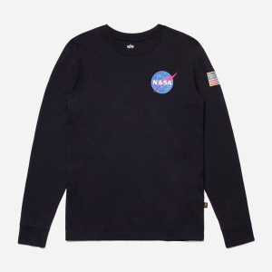 Чоловічий лонгслів Alpha Industries Space Shuttle Long Sleeve Tee UTS49002G1 XL Black (640631003393) краща модель в Луцьку