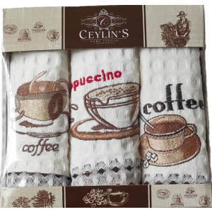 Набор вафельных салфеток Ceylin's Home Textile с вышивкой № 3 35 х 50 см 3 шт (ly5916) (4820000005916)