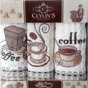 Набор вафельных салфеток Ceylin's Home Textile с вышивкой № 5 35 х 50 см 3 шт (ly5918) (4820000005918)