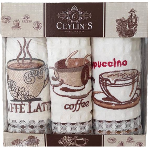 Набор вафельных салфеток Ceylin's Home Textile с вышивкой № 7 35 х 50 см 3 шт (ly5920) (4820000005920) лучшая модель в Луцке