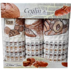 Набор вафельных салфеток Ceylin's Home Textile с вышивкой № 10 35 х 50 см 3 шт (ly5923) (4820000005923) рейтинг