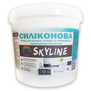 Краска силиконовая SkyLine для ванной и кухни 5 л (7 кг) Белая