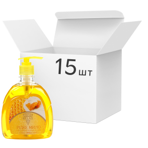 Упаковка рідкого мила Relax з екстрактом меду та молока 500 мл х 15 шт (4820174691387_1) краща модель в Луцьку