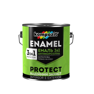 Емаль антикорозійна Kompozit 3в1 PROTECT (0.75 кг) Синя (RAL 5010) ТОП в Луцьку