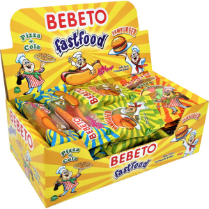 Упаковка жувальних цукерок Bebeto Фаст фуд 30 г х 24 шт (8690146655619)